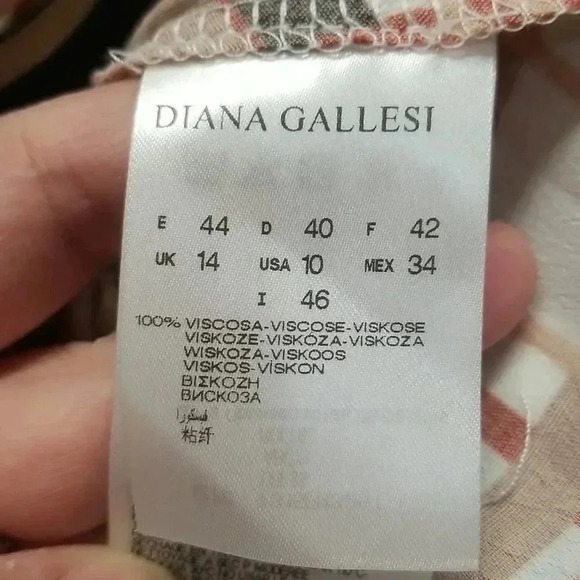 {Diana Gallesi} Italian Designer "Spicy Summer" Mixed Print Plaid Belted - Picture 12 of 14